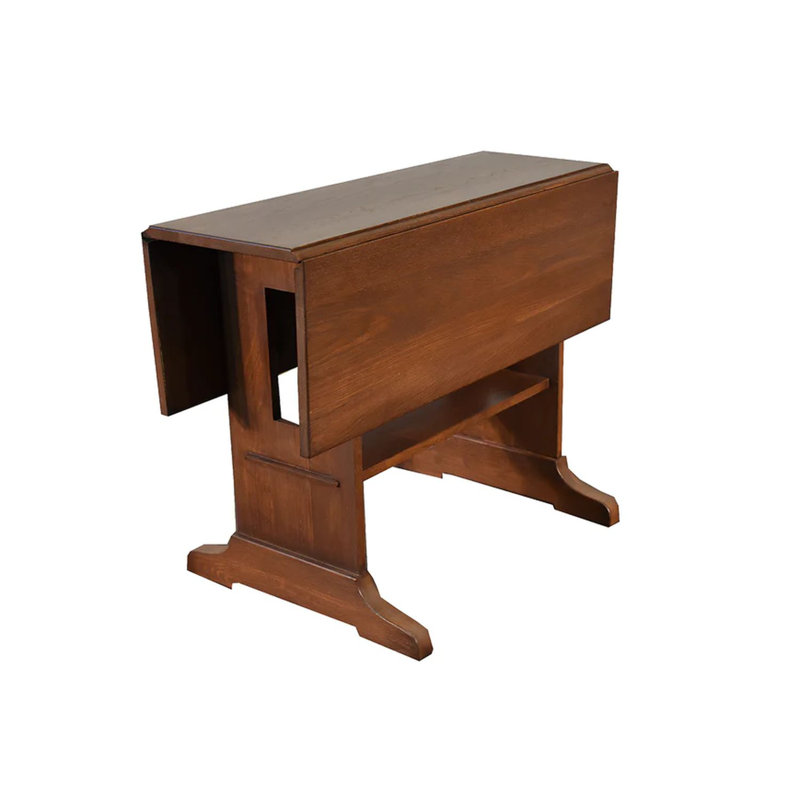 Extendable Oak Solid Wood Dining Table, Walnut, 29" H