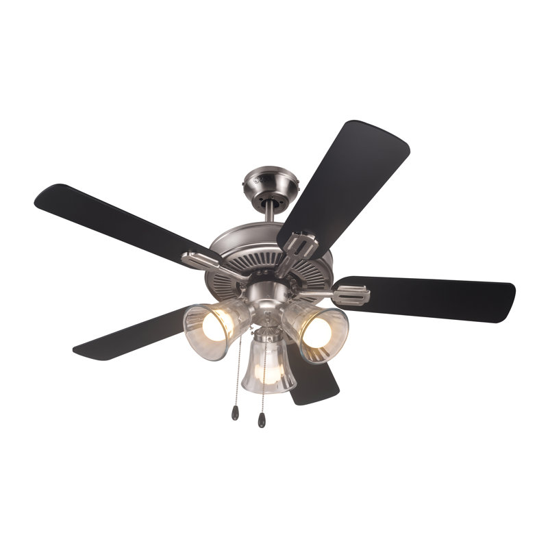 42'' Brushed Nickel Ceiling Fan with Reversible Blades and LED Lights