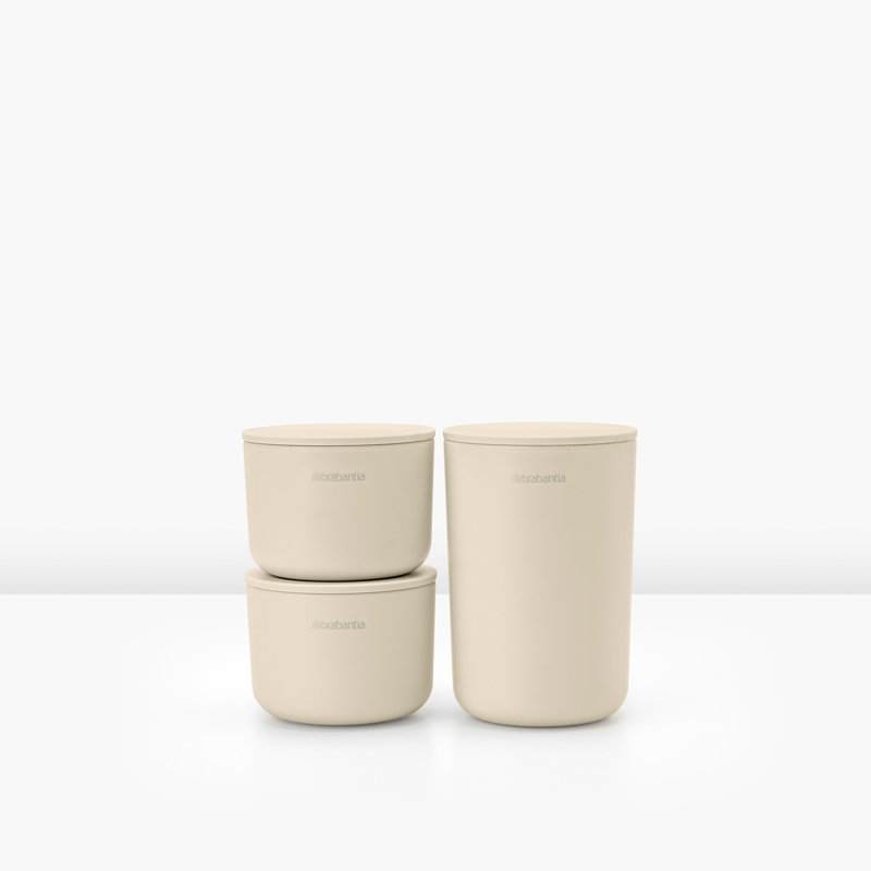 3- Piece Brabantia Renew Storage Pots, Soft Beige