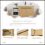 Meuble-lavabo mural avec 2 portes et tablettes de rangement latérales-991201057