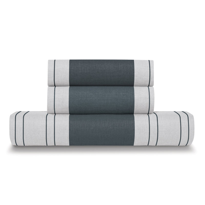 Ella Jayne White and Blue Cotton King Duvet Cover Set