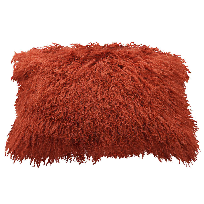 Tibetan Reversible Throw Pillow, Dark Orange