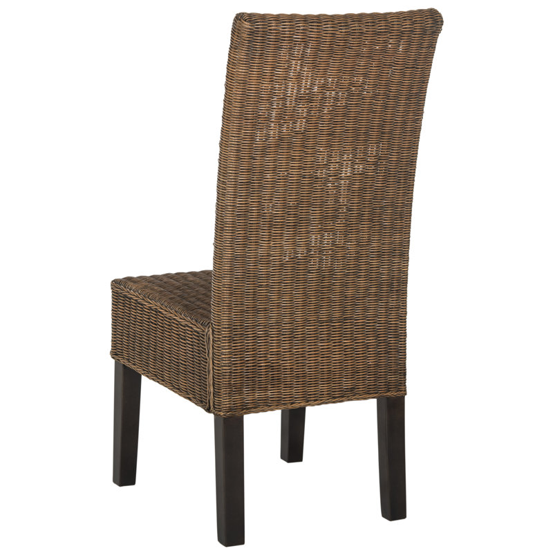 Odette High Back Brown Rattan Dining Chair Set