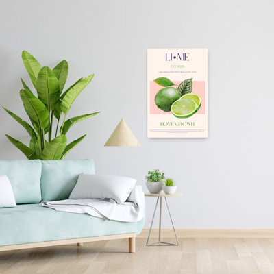 «Home Grown Limes Organic Vibrant Abstract Fruit», art mural