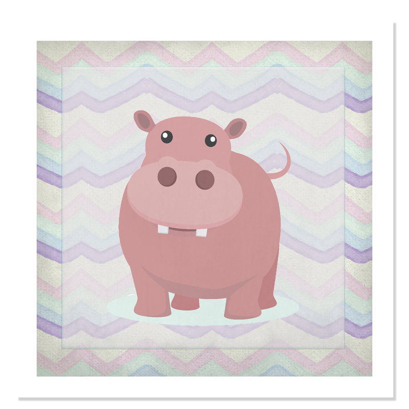 Pink Hippo Time' Wall Decal, 20" H x 20" W x 1" D, Paper
