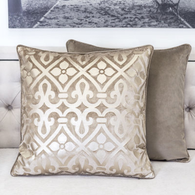 Trumbull Damask Velvet Throw Pillow