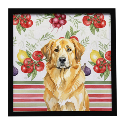 Lion Yellow Leonberger Vegetables Framed Metal Print