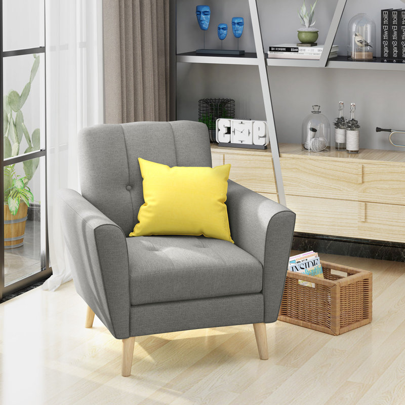 Upholstered Armchair, Gray 100% Polyester