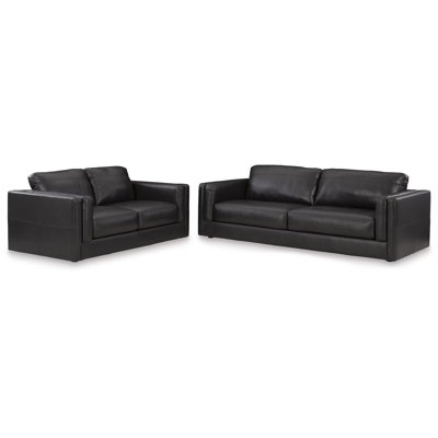 2-Piece Top Grain Leather Living Room Set
