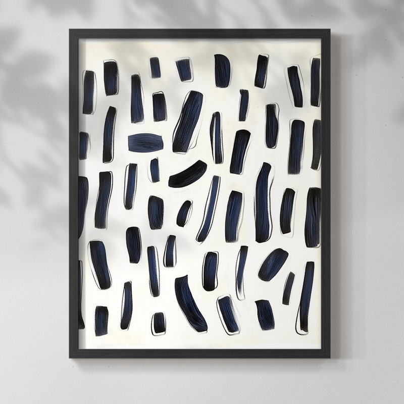 Série ABSTRACT DLxxvi - reproduction encadrée de qualité supérieure - prête à être accrochée - aucun clou requis, Noir
