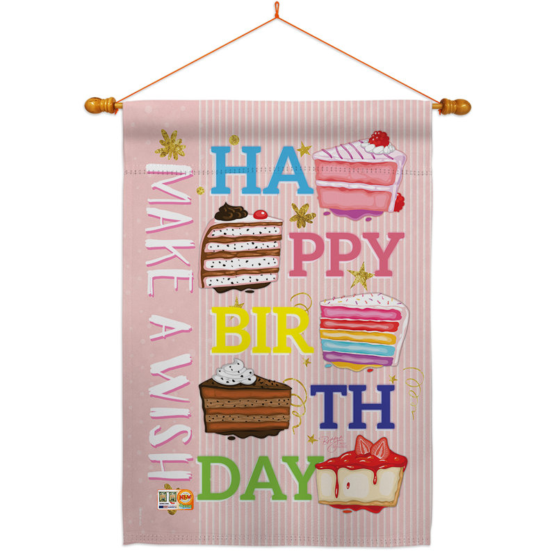 Ensemble de drapeaux en polyester 2 faces Make a Wish 40 x 28 po