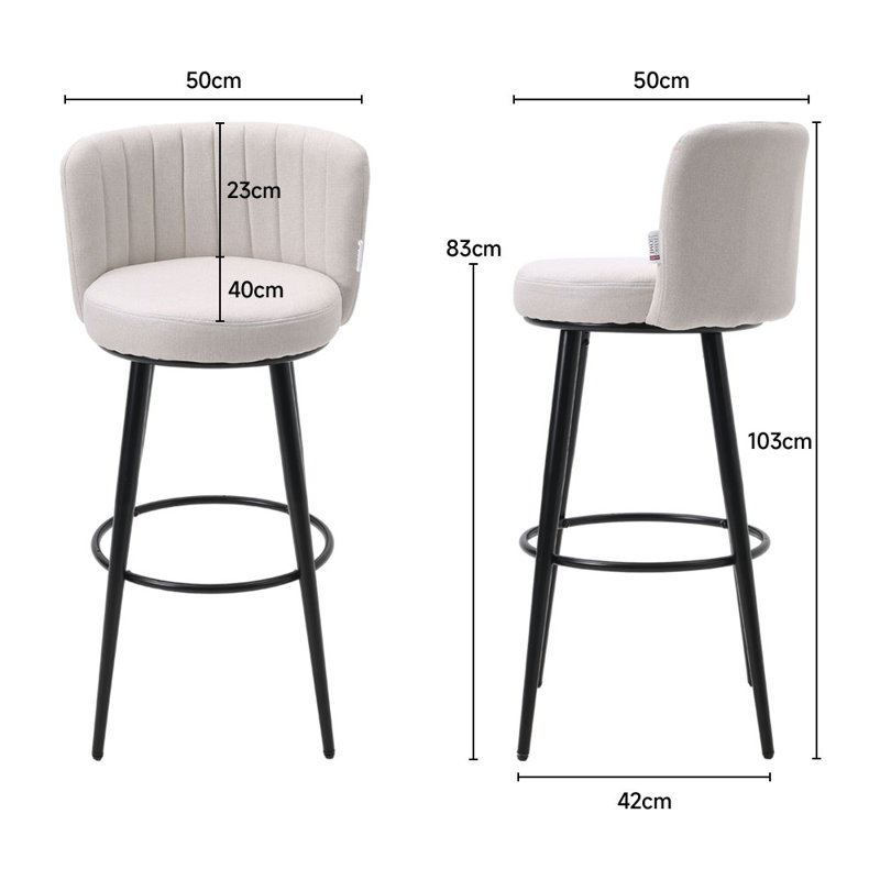 Nobleton Upholstered Counter Stool, White