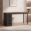 Bureau d'ordinateur 47 po avec 5 tiroirs et armoire réversible, bureau rustique et personnel avec rangement, table d'écriture moderne pour petits espaces