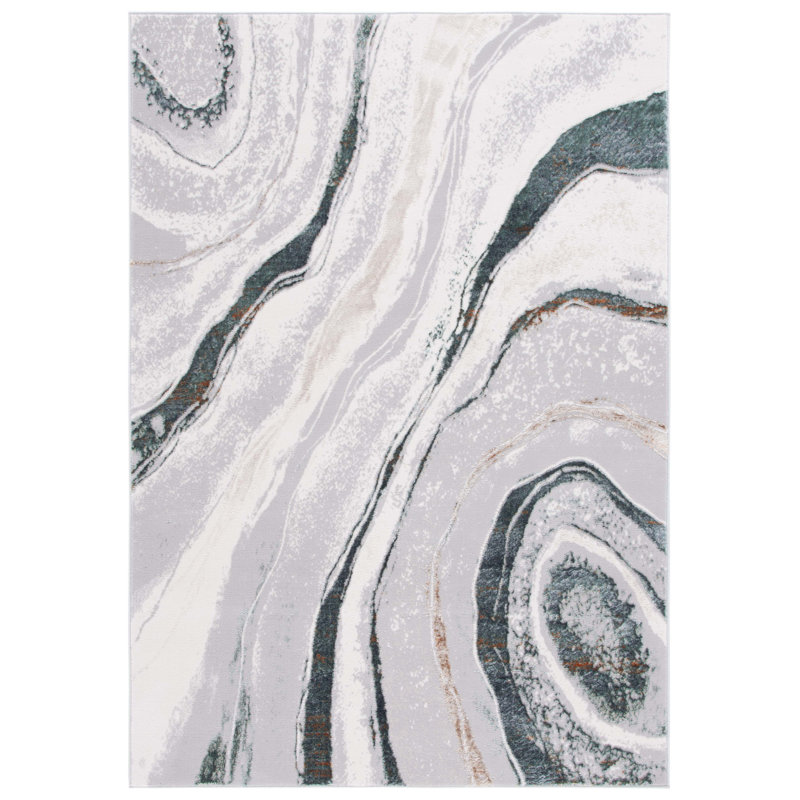 Harshana 100 Performance Abstract Rug, Square 6'7"