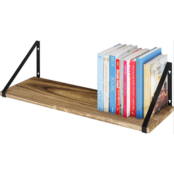 PONZA Floating Shelves for Wall Storage, Floating Bookshelf, Wood Wall  Shelves for Living Room - Set of 5