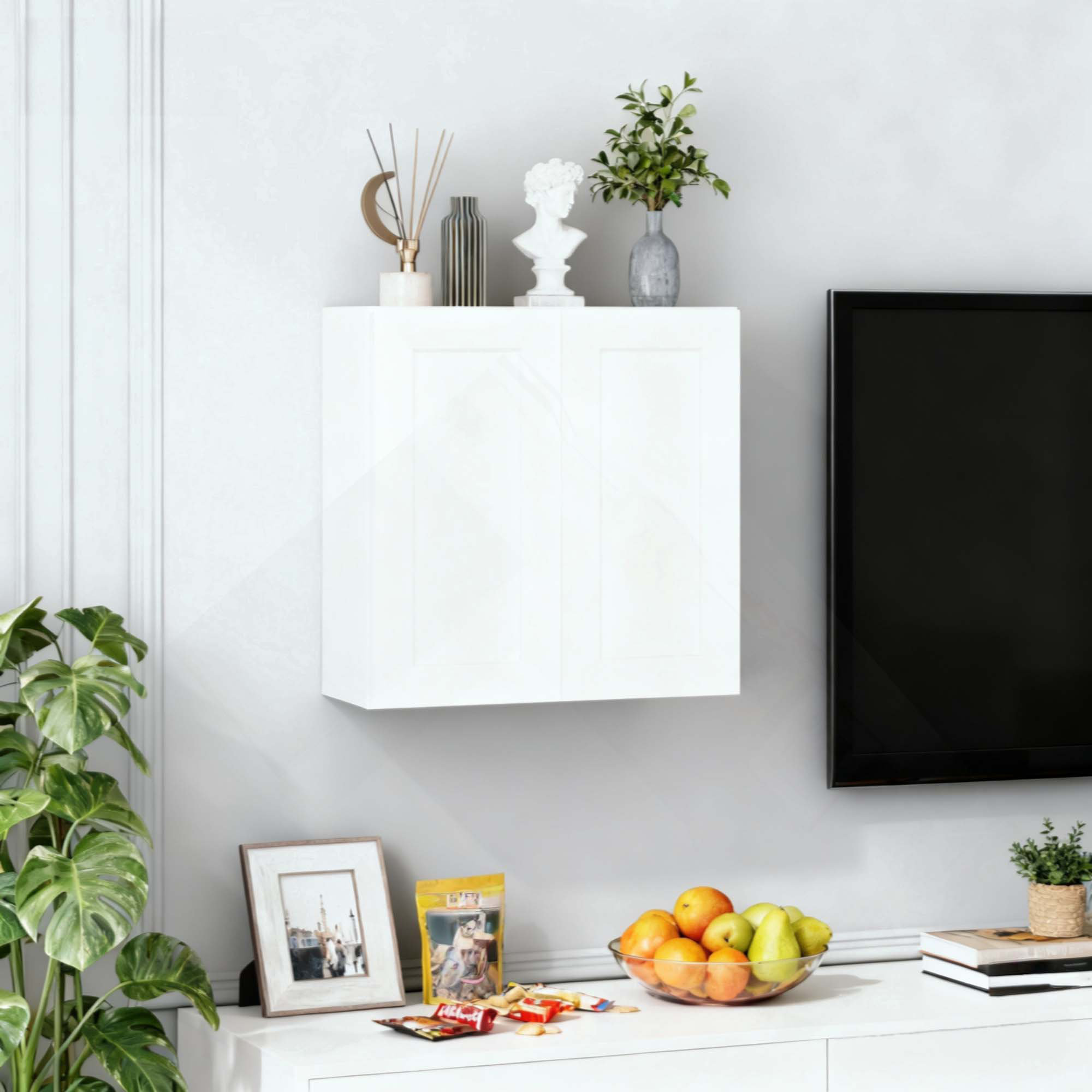 Latitude Run® Shaker Double Door Wall Cabinet Solid Wood With 2 ...