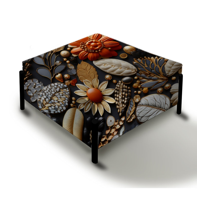 Deatsville Tenterden - bijoux noirs Boho Chic I - grand repose-pieds carré Boho
