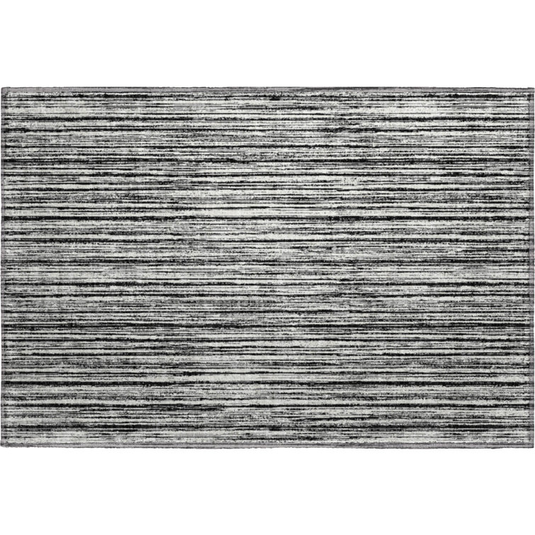 Premium Machine Washable Prisco Black Rug