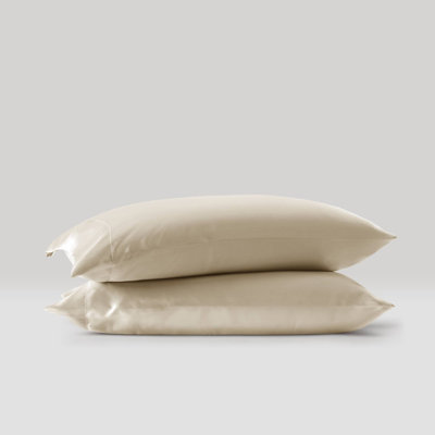 Satin Champagne 100% Luxury Satin 2-Piece 20×30" Standard Pillowcases