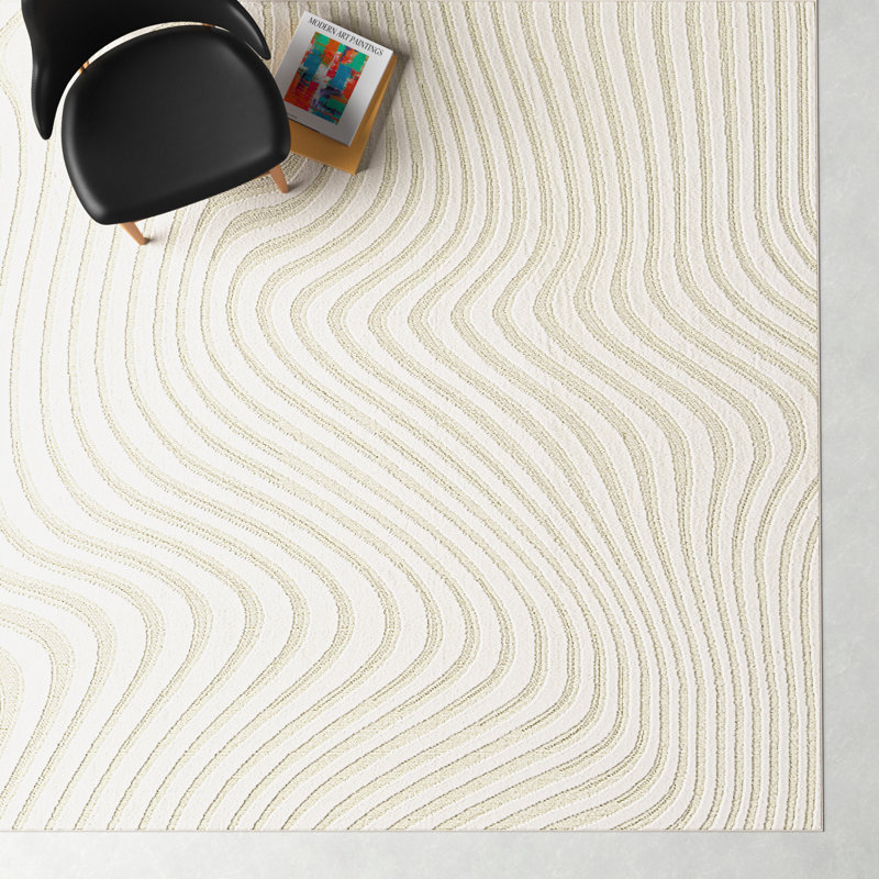 Ricki Light Beige/Cream Area Rug, Rectangle 3'11" x 5'7"