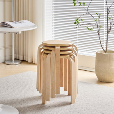 Durable Stackable Bentwood Stools Set for Home and Classroom