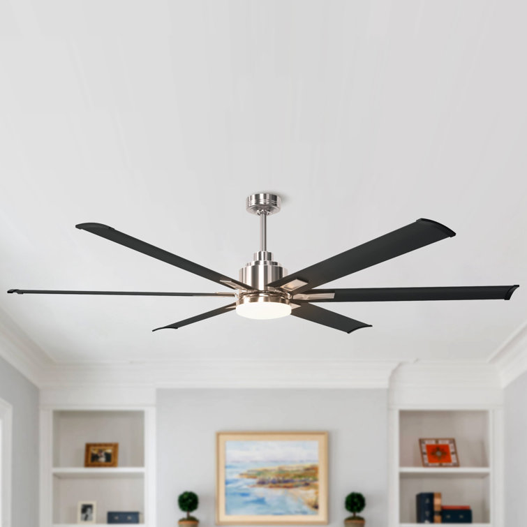 Brillion 72" 6-speed Reversible Ceiling Fan with Dimmable LED Lights and Remote Control