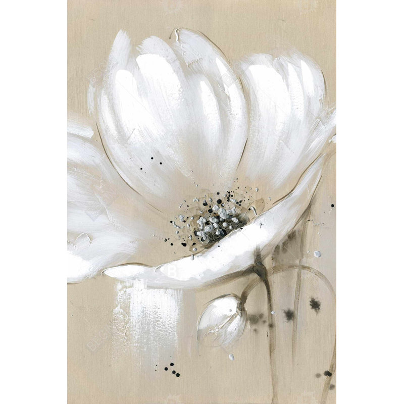 «White Abstract Wild Flower» sur toile