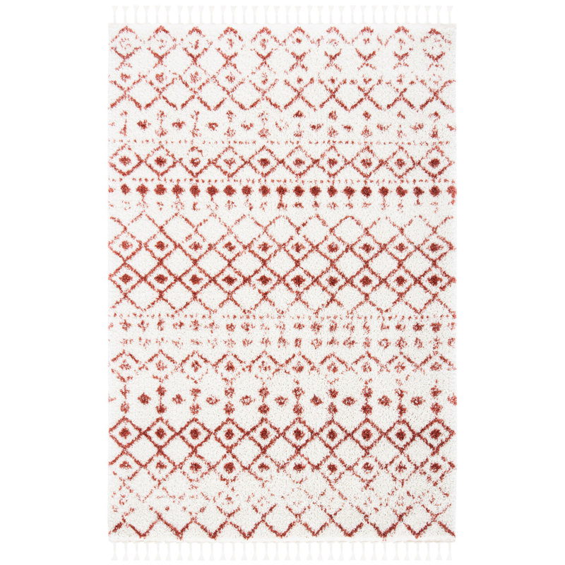 Akife Fringe Shag Performance Southwestern Rug, Rectangle 9' x 12'