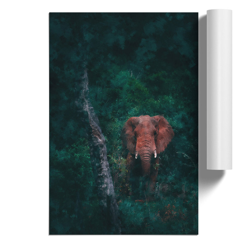 Elephant Painting - Frameless Print, 30cm H x 21cm W x 0.1cm D
