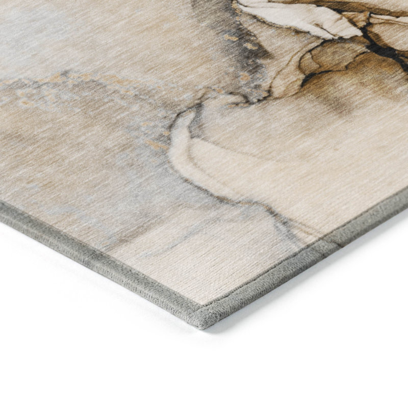Alfonzo Flatweave Washable Abstract Indoor / Outdoor Rug, Runner 2'3" x 7'6"