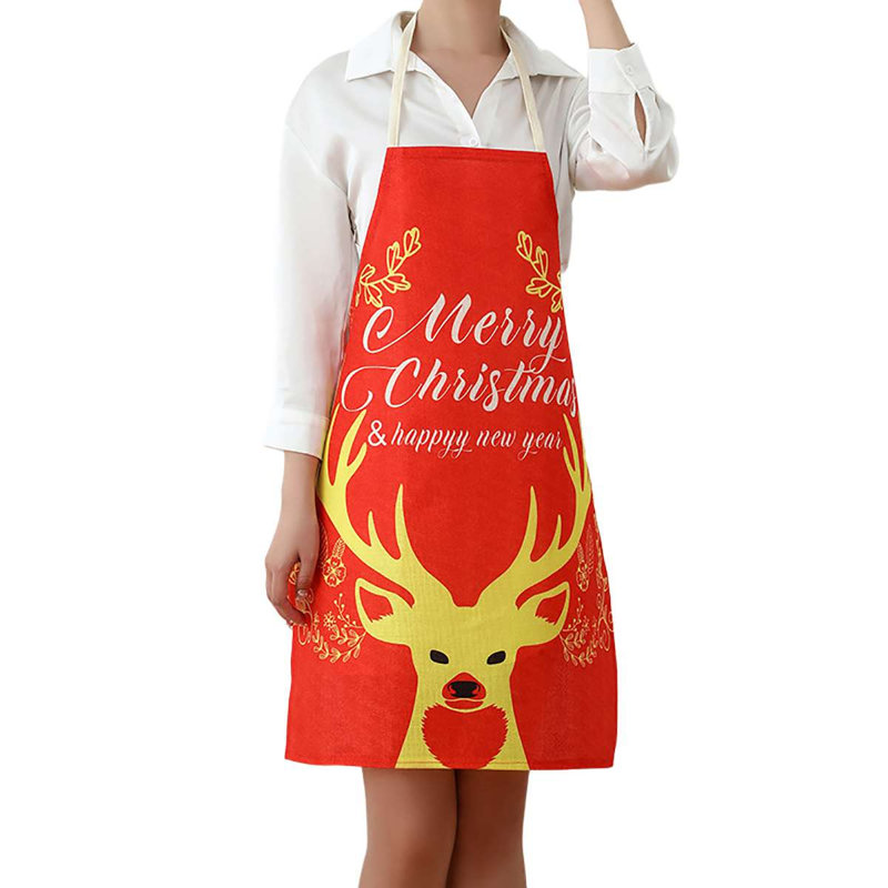 Christmas Linen Bib Apron