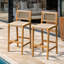 Tabouret de bar en corde Leo Premium - finition teck, gris clair, ensemble 2-1808107362