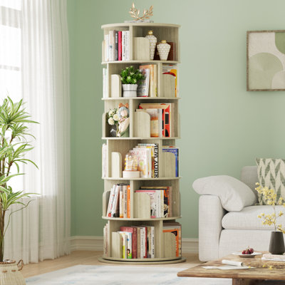 360° Rotating Bookshelf, 6 Tiers Corner Shelf, Rotating Bookcase For Bedroom, Living Room by Latitude Run