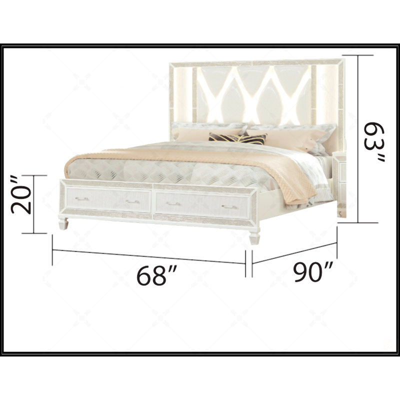Crystal Queen Storage Bed