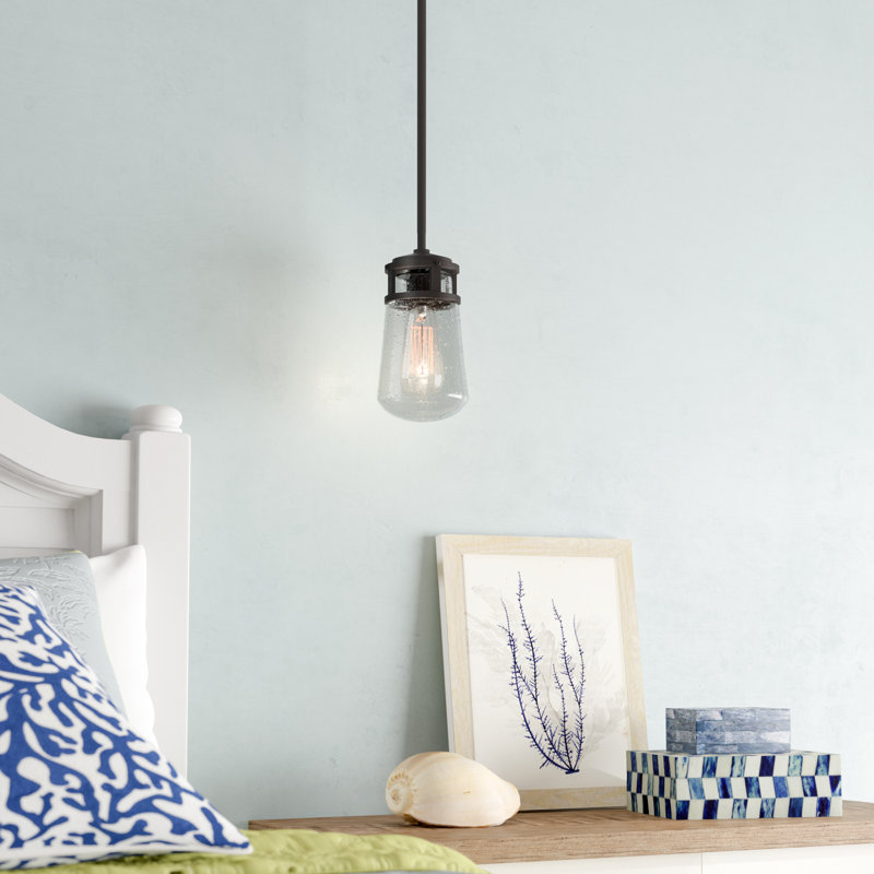 Lovitz 1 - Light Single Pendant, 11.75" H x 6" W x 6" D, Architectural Bronze