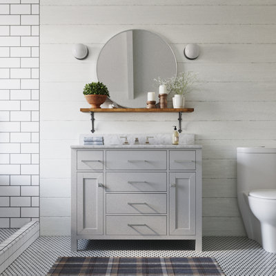 43'' Single Bathroom Vanity with Carrara Marble Top