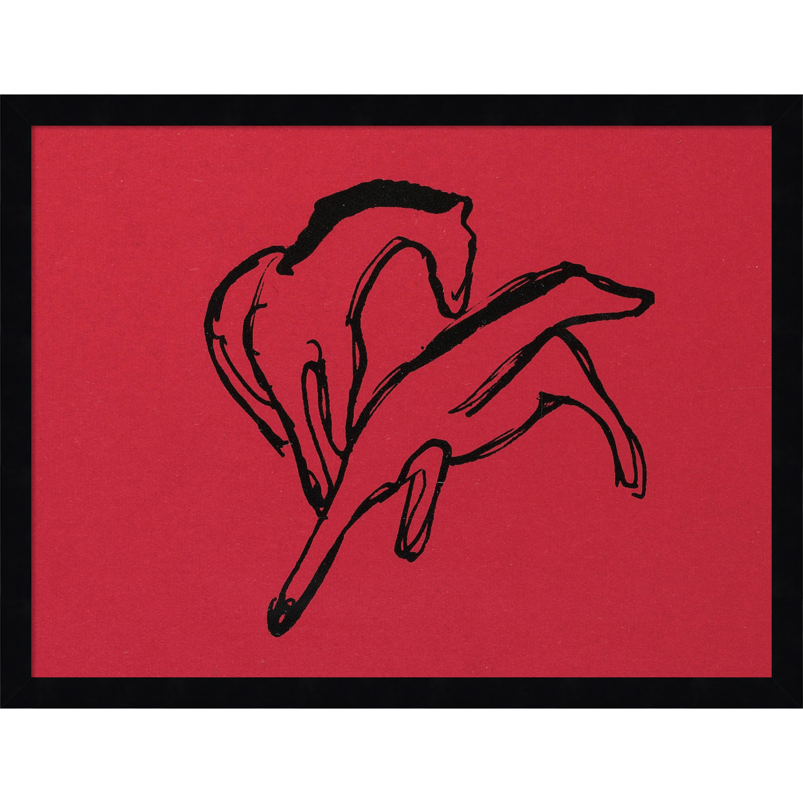 Two Horses Print by Franz Marc, Black, 16" H x 21" W