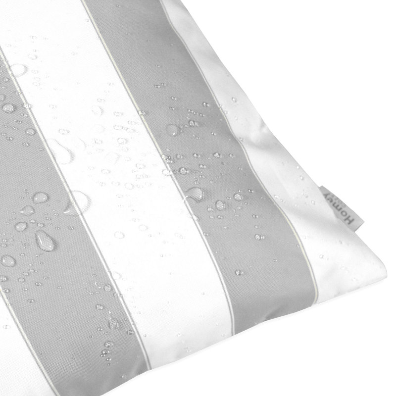 Josephine Striped Outdoor Reversible Throw Pillow, Light Gray, 20" x 20"