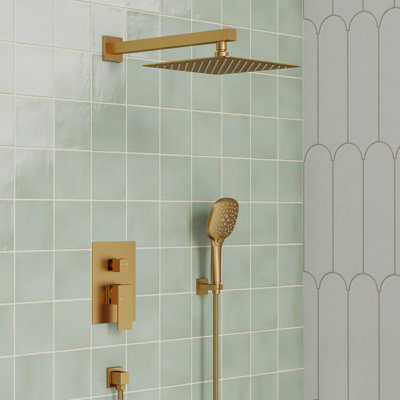 Dual-Function Shower Faucet System, 10" Rainfall Shower Head with 3 Spray Settings Handheld Shower 