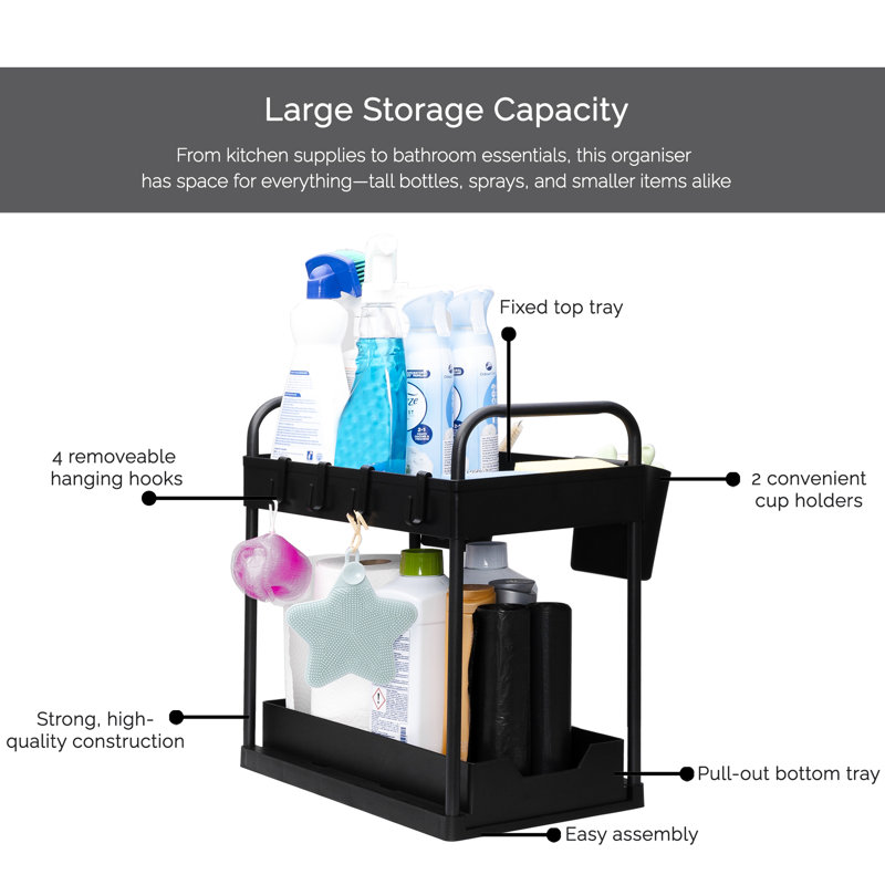 Essentials Plastic Cabinet Shelving Rack