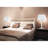 Brushed Steel 28" H Night Stand Lamp With White Linen Trapezoid Shade 100W E26 2 USB Ports and 2 Power Outlets