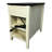 White+Black Side Table With Charging. Modern And Practical For Bedroom Living Charging Ports. Versatile Area