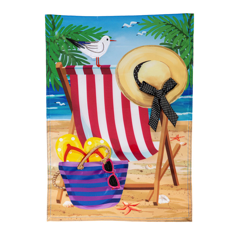 Applique de chaise de plage drapeau de jardin
