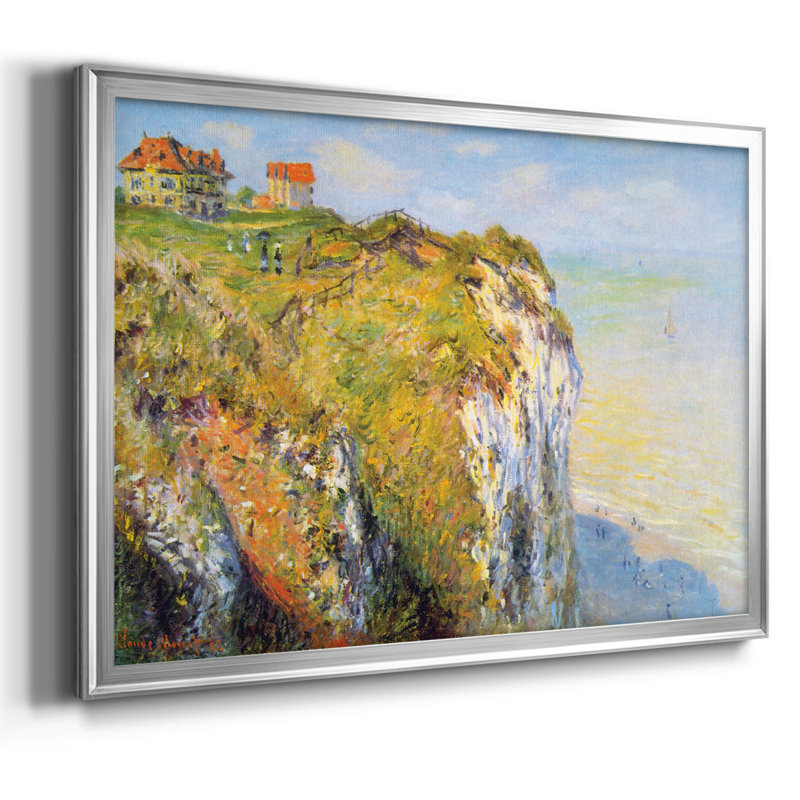 " Cliffs By Monet ", Silver Framed Floater Framed Canvas, 26" H x 38" W x 1.5" D