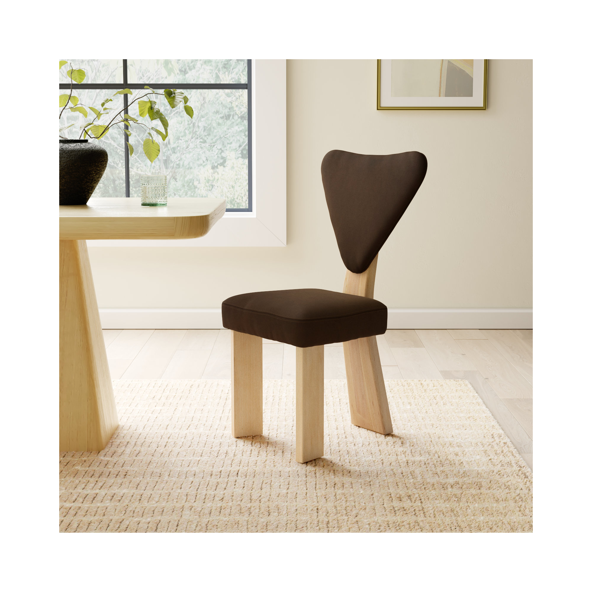 Perci Velvet Upholstered Back Side Chair
