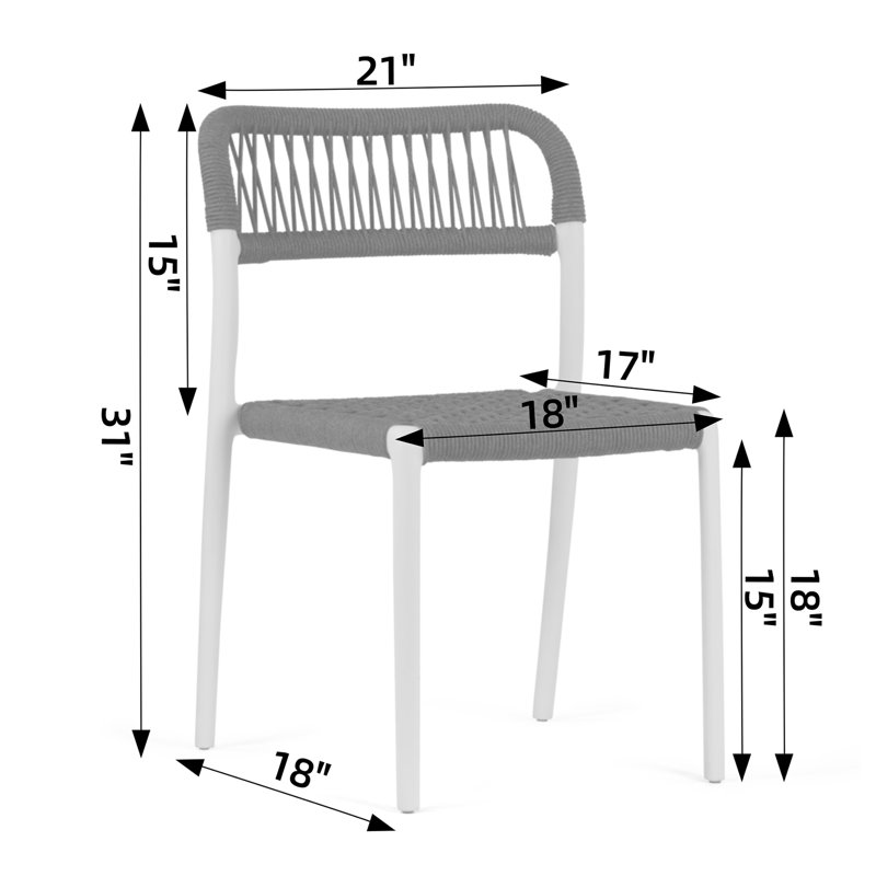 Ensemble de 2 chaises de salle à manger Belen, Bleu