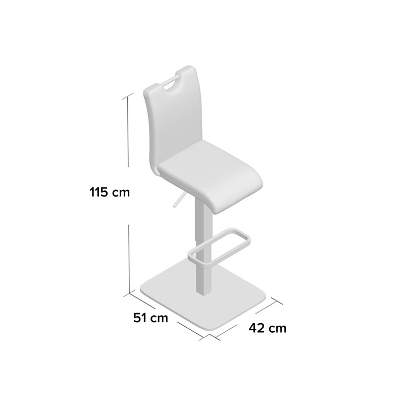 Height-Adjustable Bar Stool, Cappuccino
