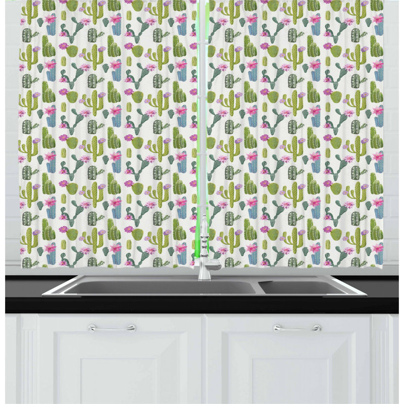 Floral Tailored Kitchen Curtain
