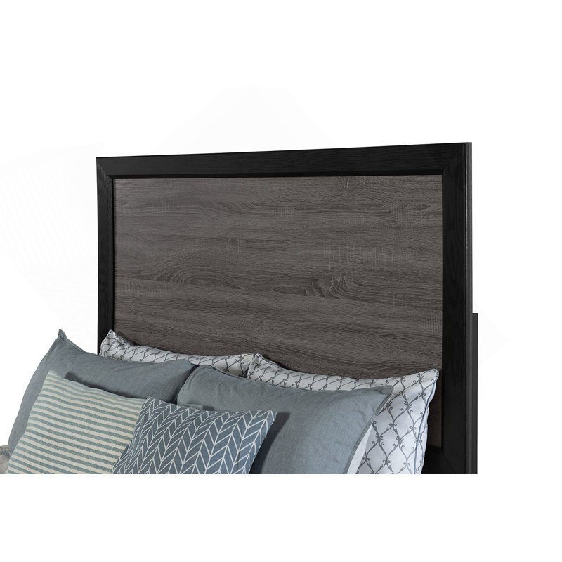 Soluto Grey And Black Bed, Queen