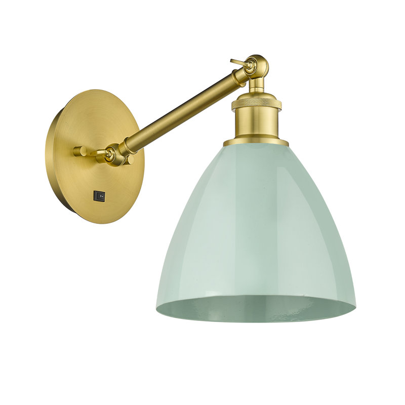Armed Sconce, Seafoam, Satin Gold